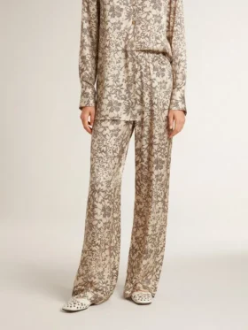 Pantaloni de jogging pentru femei cu imprimeu floral