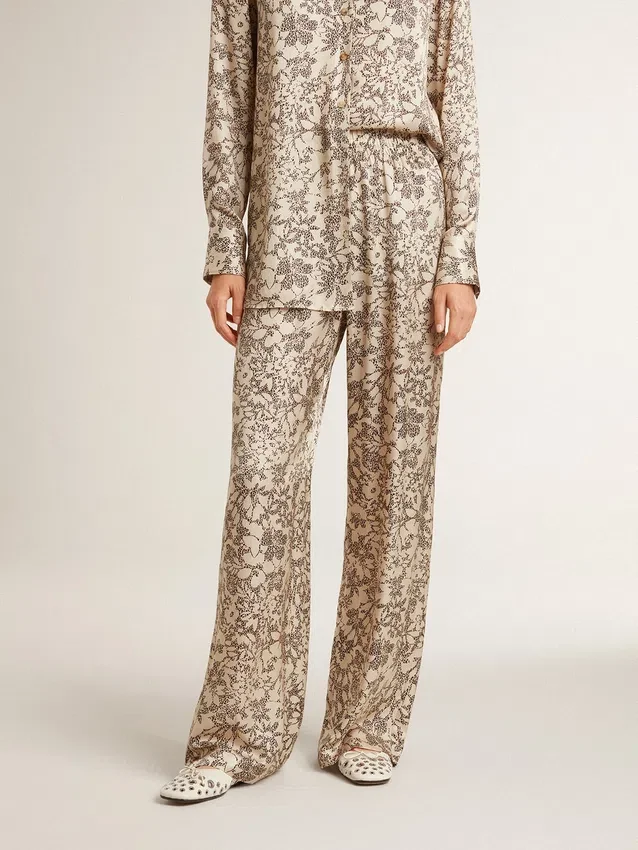 Pantaloni de jogging pentru femei cu imprimeu floral