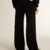 Pantaloni de jogging pentru femei din amestec de bumbac cu efect de catifea