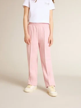Pantaloni de jogging roz cu stea strălucitoare pe partea din față