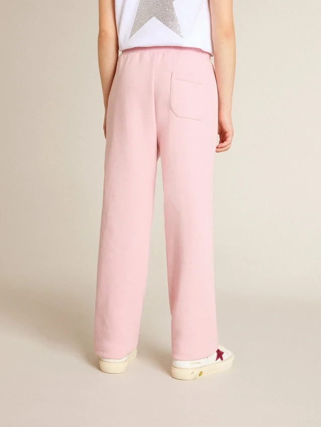Pantaloni de jogging roz cu stea strălucitoare pe partea din față