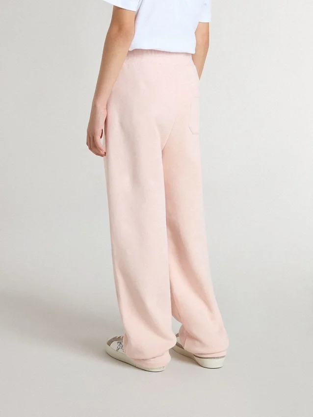 Pantaloni de jogging roz pentru fete, cu imprimeu