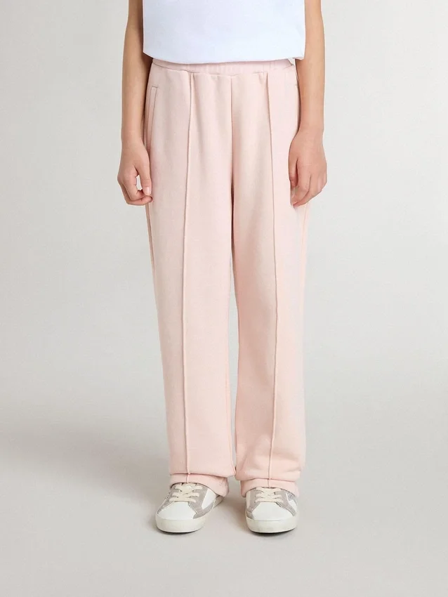 Pantaloni de jogging roz pentru fete, cu imprimeu