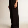 Pantaloni de trening pentru femei din gabardină de lână albastru închis