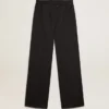 Pantaloni de trening pentru femei din gabardină de lână albastru închis