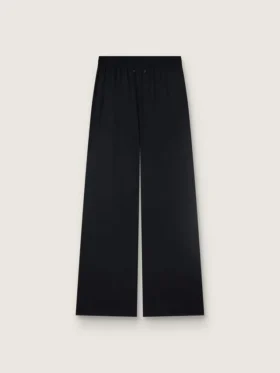 Pantaloni de trening pentru femei din twill de lână negru cu broderie cu paiete
