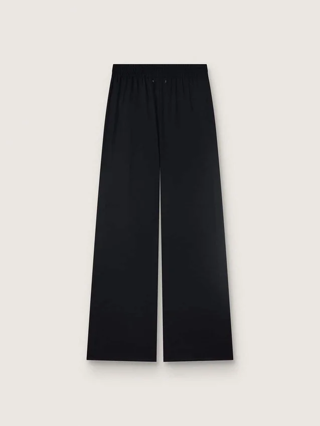 Pantaloni de trening pentru femei din twill de lână negru cu broderie cu paiete