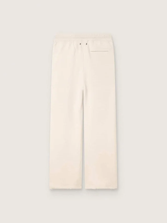 Pantaloni de trening unisex Star din fleece alb vintage