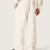 Pantaloni de trening unisex Star din fleece alb vintage