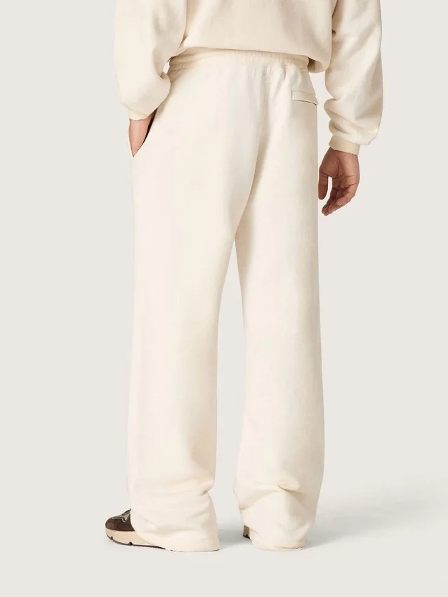 Pantaloni de trening unisex Star din fleece alb vintage