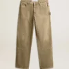 Pantaloni din bumbac cu efect uzat pentru femei