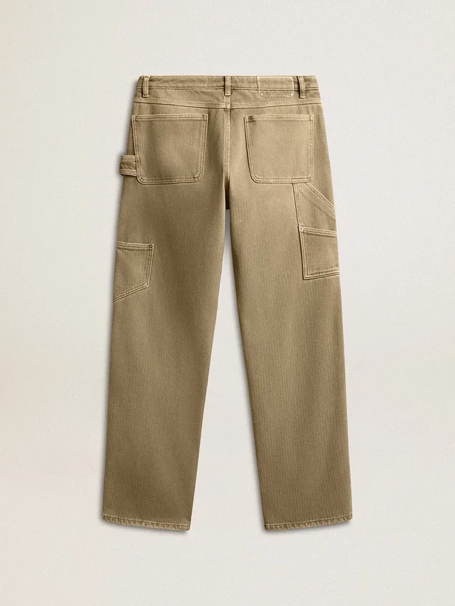 Pantaloni din bumbac cu efect uzat pentru femei