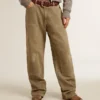 Pantaloni din bumbac cu efect uzat pentru femei