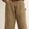 Pantaloni din bumbac cu efect uzat pentru femei
