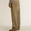 Pantaloni din bumbac cu efect uzat pentru femei