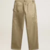 Pantaloni din bumbac cu efect uzat pentru femei