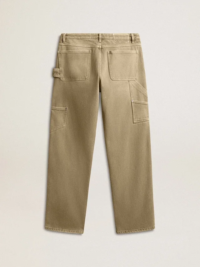 Pantaloni din bumbac cu efect uzat pentru femei
