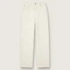 Pantaloni din denim alb pentru femei, cu mărgele și cristale
