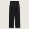 Pantaloni din denim de bumbac pentru femei, cu decorațiuni din cristale cu efect de umbră