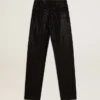 Pantaloni din denim de bumbac pentru femei, cu decorațiuni din cristale cu efect de umbră