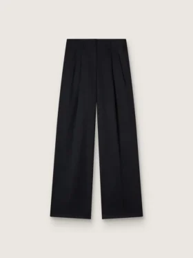 Pantaloni din gabardină de lână neagră pentru femei