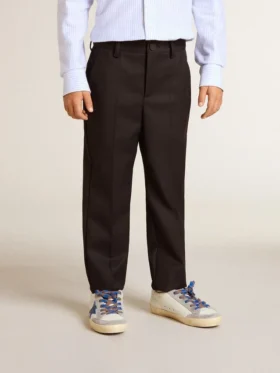 Pantaloni din lână albastru închis pentru băieți