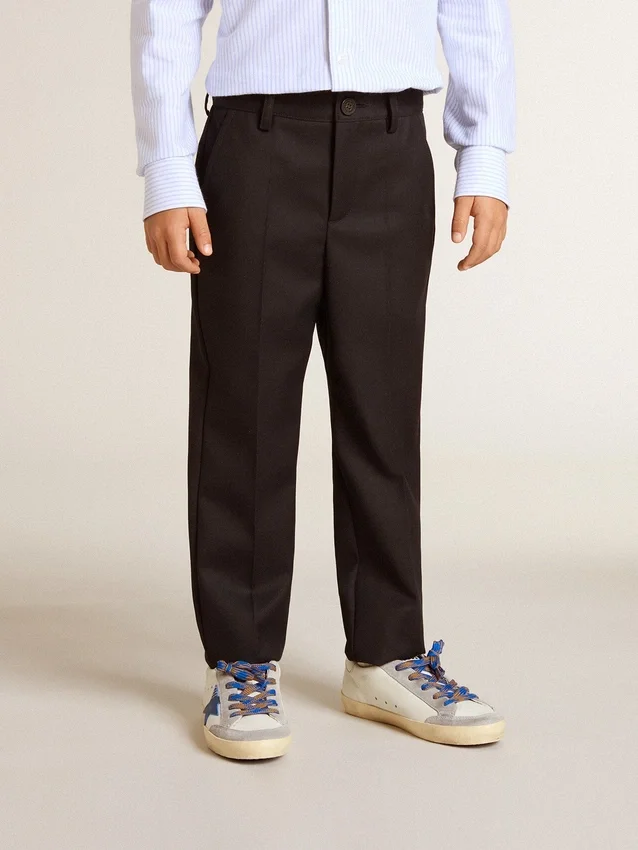 Pantaloni din lână albastru închis pentru băieți