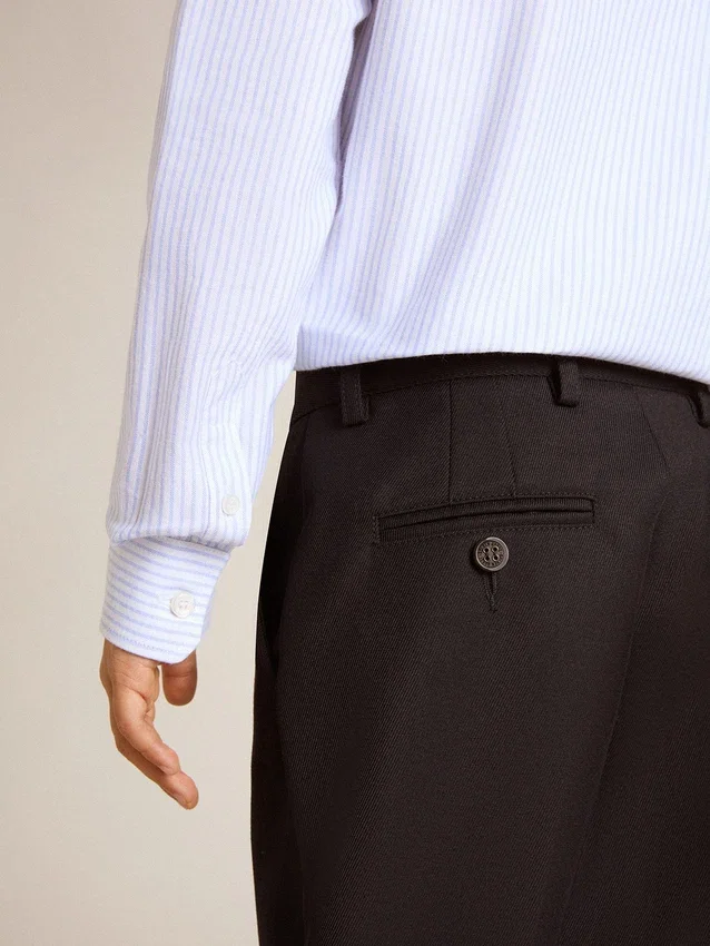 Pantaloni din lână albastru închis pentru băieți