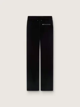 Pantaloni evazați slim-fit pentru femei, din catifea de bumbac neagră