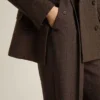 Pantaloni maro din lână virgină pentru femei