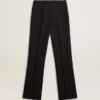 Pantaloni moi pentru femei, de culoare albastru închis, din amestec de lână
