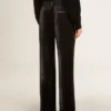 Pantaloni negri cu efect de catifea