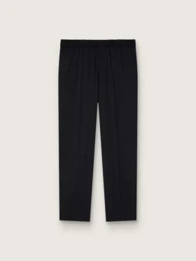 Pantaloni negri din gabardină de lână pentru bărbați