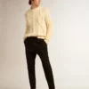 Pantaloni negri din gabardină de lână pentru bărbați