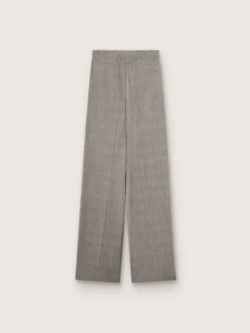 Pantaloni oversized pentru femei, cu model în carouri Prince of Wales gri