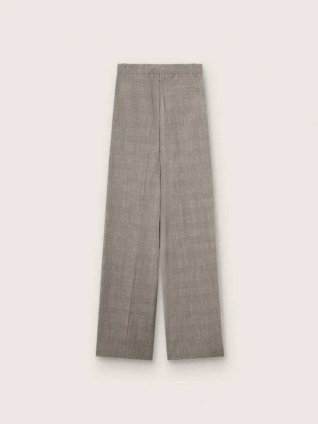 Pantaloni oversized pentru femei, cu model în carouri Prince of Wales gri