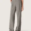 Pantaloni oversized pentru femei, cu model în carouri Prince of Wales gri
