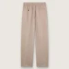Pantaloni pentru bărbați din amestec de lână gri cu motiv cu dungi fine
