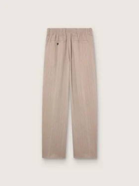 Pantaloni pentru bărbați din amestec de lână gri cu motiv cu dungi fine