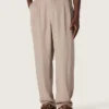Pantaloni pentru bărbați din amestec de lână gri cu motiv cu dungi fine