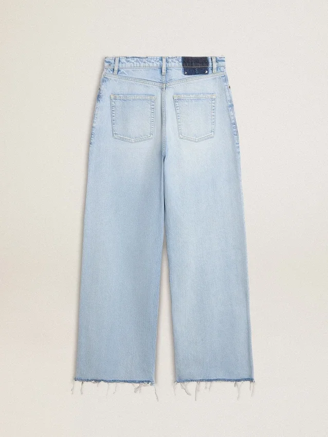 Pantaloni pentru femei din denim cu efect uzat