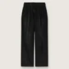Pantaloni pentru femei din denim negru de bumbac cu finisaj uzat