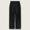 Pantaloni pentru femei din denim negru de bumbac cu finisaj uzat
