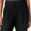 Pantaloni pentru femei din denim negru de bumbac cu finisaj uzat