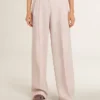 Pantaloni pentru femei din țesătură de lână croiți pe măsură, de culoare roz