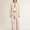 Pantaloni pentru femei din țesătură de lână croiți pe măsură, de culoare roz