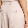 Pantaloni pentru femei din țesătură de lână croiți pe măsură, de culoare roz
