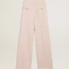 Pantaloni pentru femei din țesătură de lână croiți pe măsură, de culoare roz