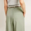 Pantaloni pentru femei din lână verde salvie