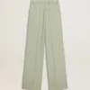 Pantaloni pentru femei din lână verde salvie